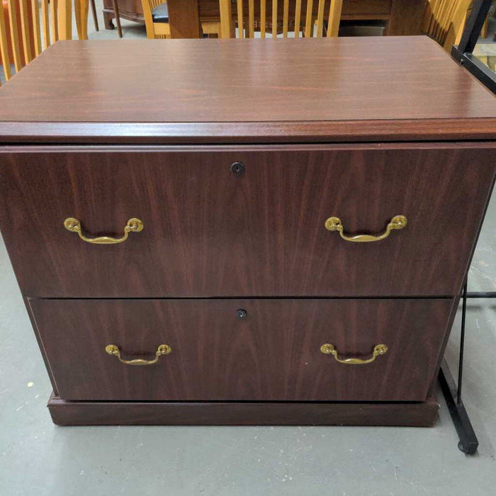 Cherry Finish 2 Drawer Filing Cabinet