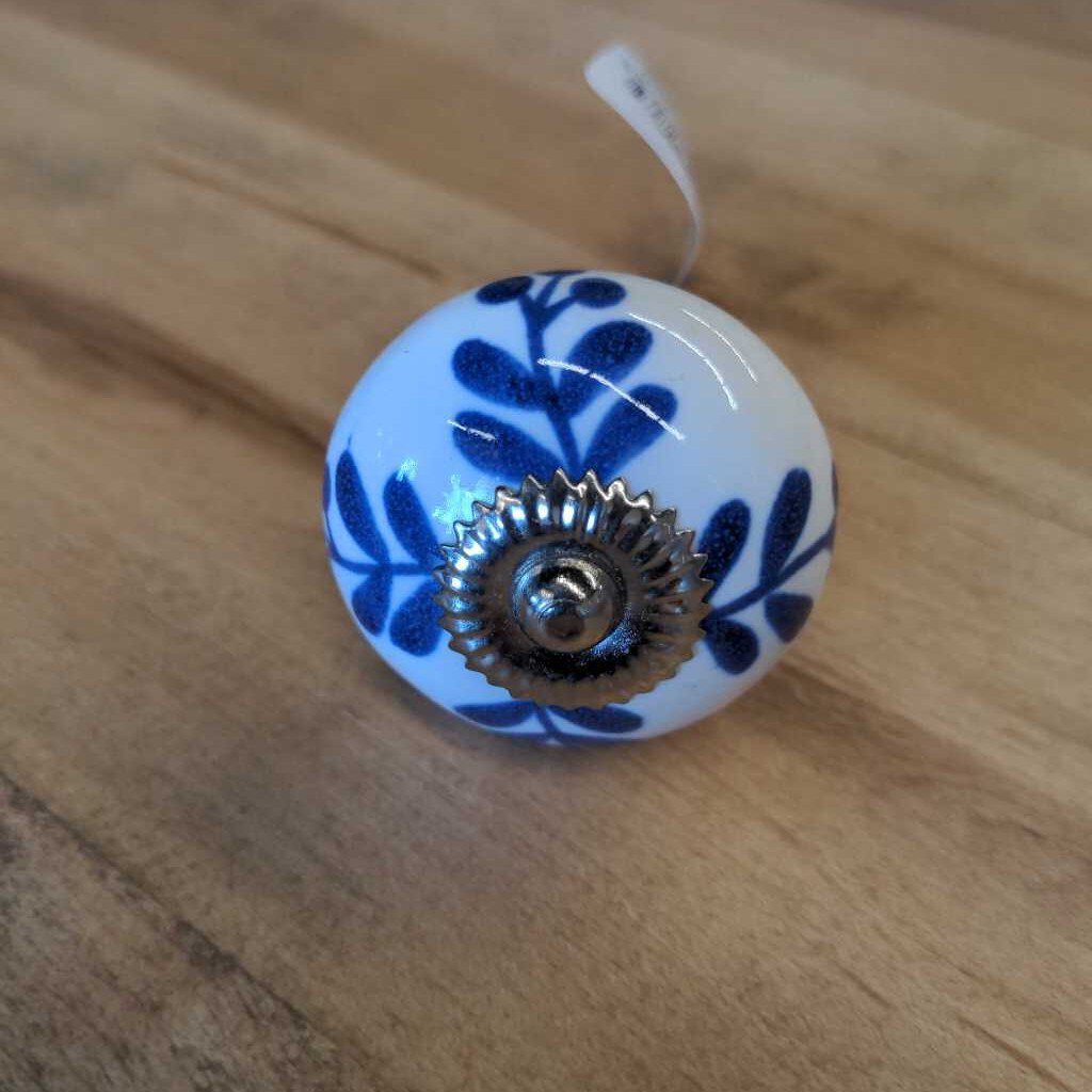 Knob - Handpainted Ivory/Blue 8051053