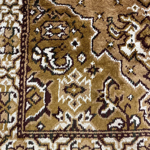 100% Wool and Camel Hair Turkish Carpet - Caramel & Cream