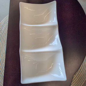 White 3-Sectioned Serving Dish