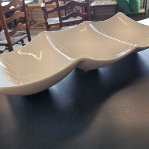 White 3-Sectioned Serving Dish