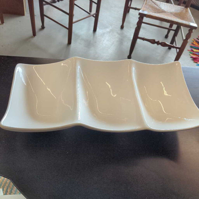 White 3-Sectioned Serving Dish