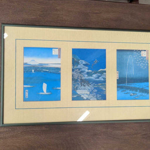 Blue Sailing Photos Framed w Green Mat