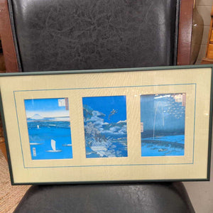 Blue Sailing Photos Framed w Green Mat