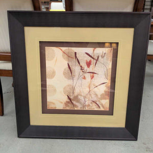 Autumn Grass w Gold Balls in Brown Frame