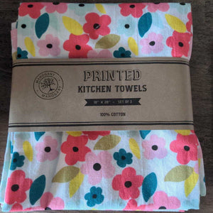 Ditsy Floursack S/3 Printed Kitchen Towels KS109