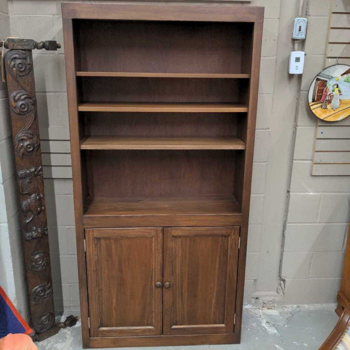 Bookshelf w 3 Shelves & Bottom Cabinet - Custom Made by Naked Furniture