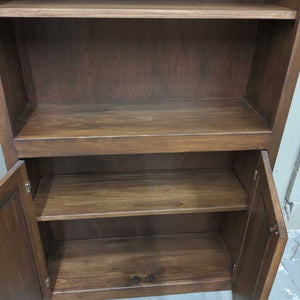 Bookshelf w 3 Shelves & Bottom Cabinet - Custom Made by Naked Furniture