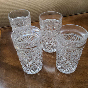 Set of 4 Hi-Ball Diamond Cut Glasses