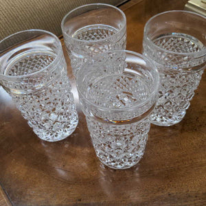 Set of 4 Hi-Ball Diamond Cut Glasses