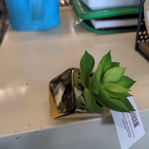 Magnetic Succulent Square Golden Pot # 778-007