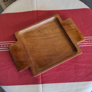 Teak Square Serving Platter w Handles