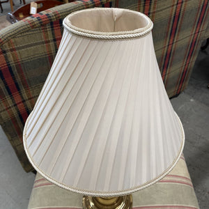 Brass Lamp w Beige Shade