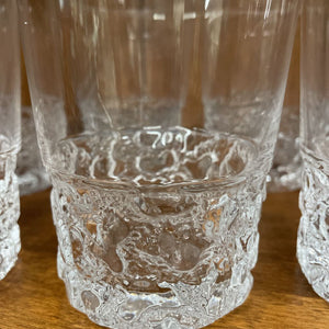 Vintage Rock Glasses w Stone Cut Design SET of 8