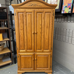 Solid Oak TV Armoire