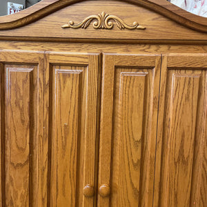 Solid Oak TV Armoire