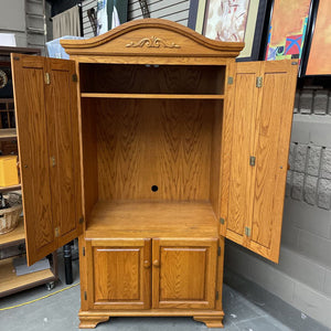 Solid Oak TV Armoire