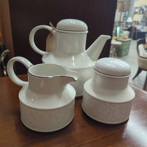 Midwinter White Porcelain 3pc Tea Set, England