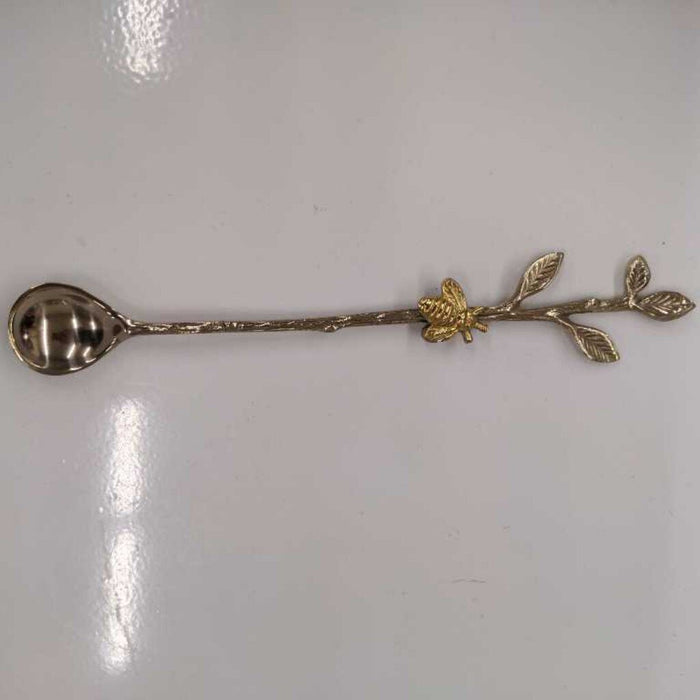 Twig w Bee Long Spoon Gold - BEEKEEP-LONG