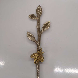 Twig w Bee Long Spoon Gold - BEEKEEP-LONG