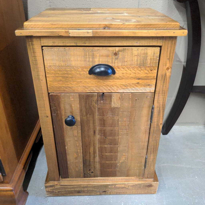 Rustic Side Table/Night Stand w Cabinet & Drawer