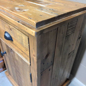 Rustic Side Table/Night Stand w Cabinet & Drawer