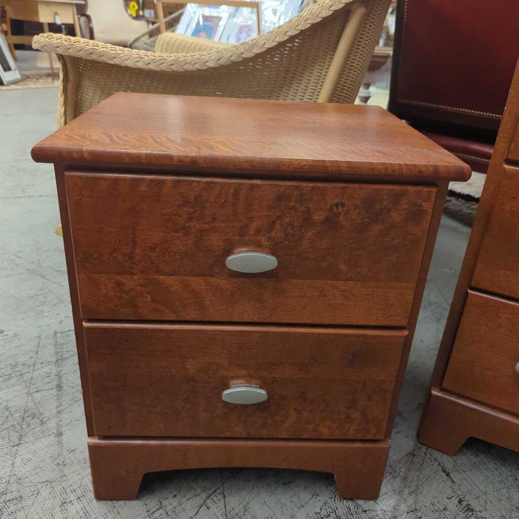 Birch Side Table w 2 Drawers