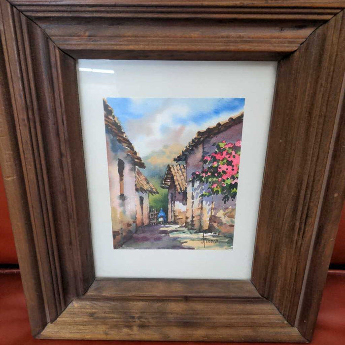 Framed Watercolour of Village