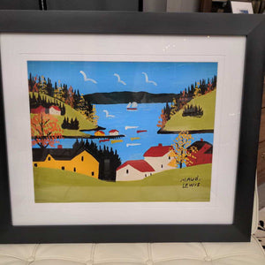 'Sandy Cove in Autumn' Framed Print by Maud Lewis Cdn Artist