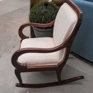 Mahogany Cream Fabric Rocker