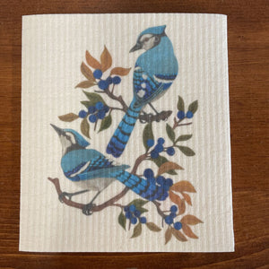 Blue Jays & Berries Dishcloth - (ASD-001)