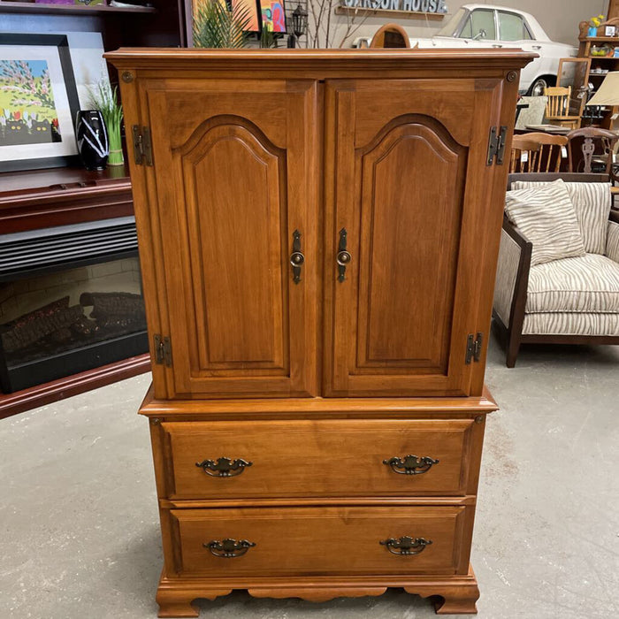 Maple Wardrobe Dresser w 2 Drawers & Upper Cupboard