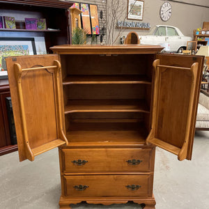 Maple Wardrobe Dresser w 2 Drawers & Upper Cupboard