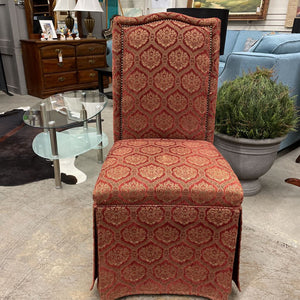 Rust Fabric Slipper Chair - Skirted