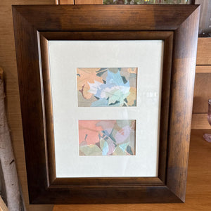 Duo Pastel Flower Watercolours in Bronze Frame