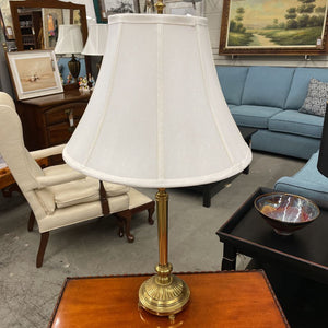 Gold Metal Finish Lamp w Feet, Cream Tulip Shade