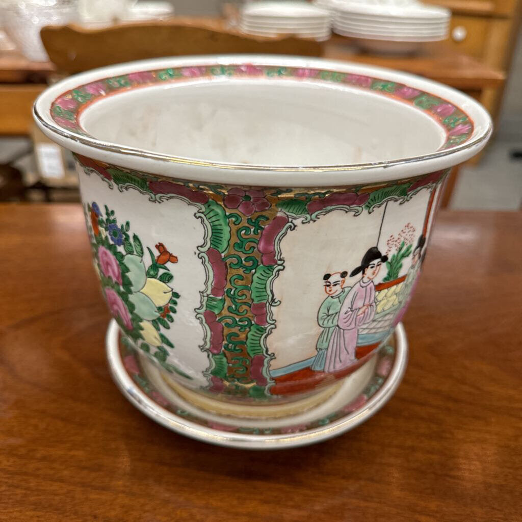 Asian Planter Pot (Small) w Plate