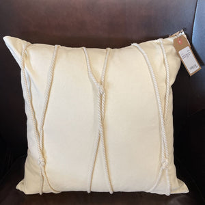 Beige Cotton Cushion w Rope