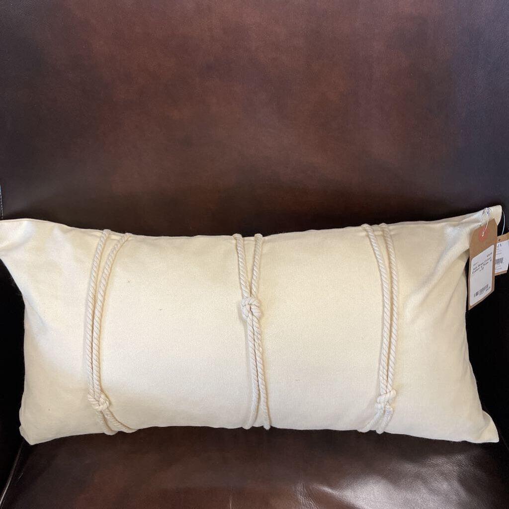 Beige Cotton Cushion w Rope