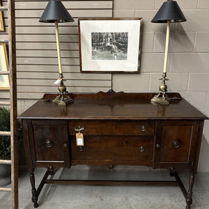 Antique Black Walnut Sideboard w Turned Legs