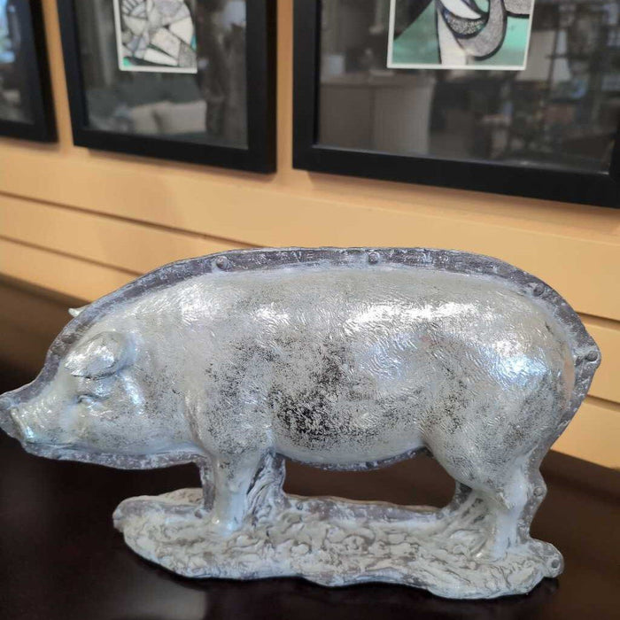 Silver Resin Pig