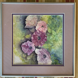 Print - Purple Flowers in Silver Frame