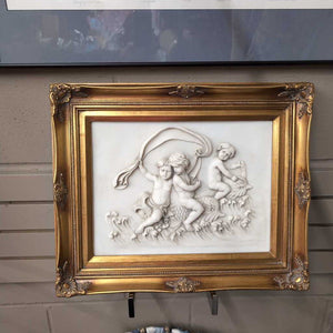 Pressed Marker - Cherubs in Gold Ornate Frame