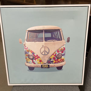 Volkswagen Canvas Print in White Frame