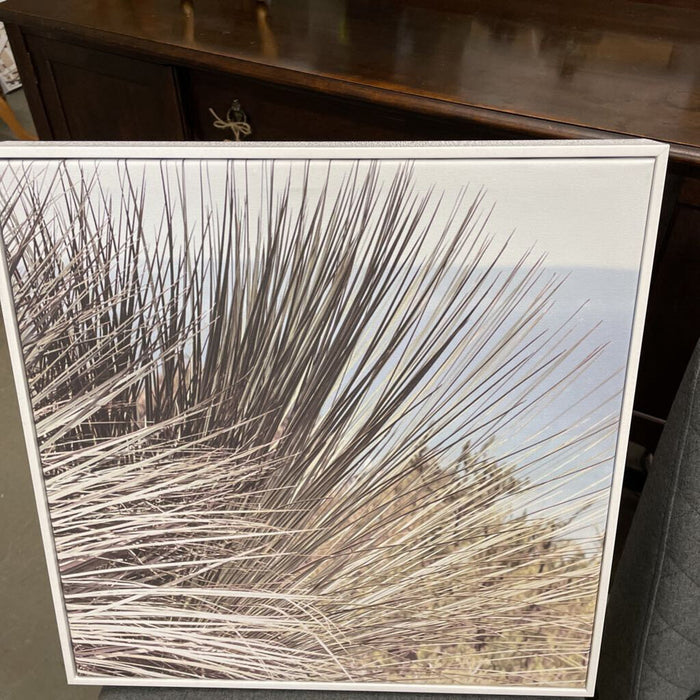 "Wheat Grass" Canvas Print in White Frame