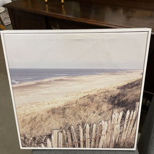 Water & Sand Canvas Print in White Frame