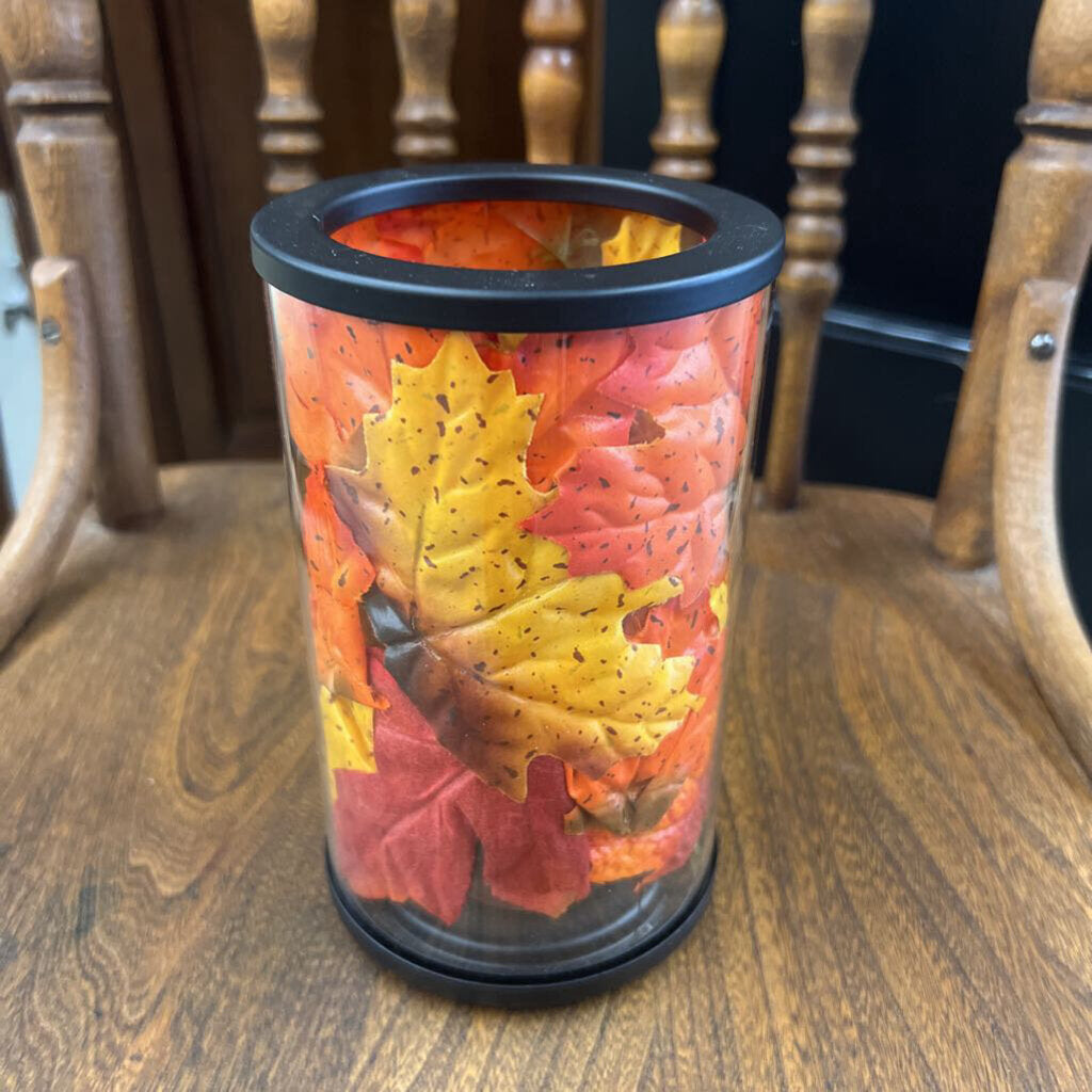 PartyLite Votive Luminary w Orange Leaves