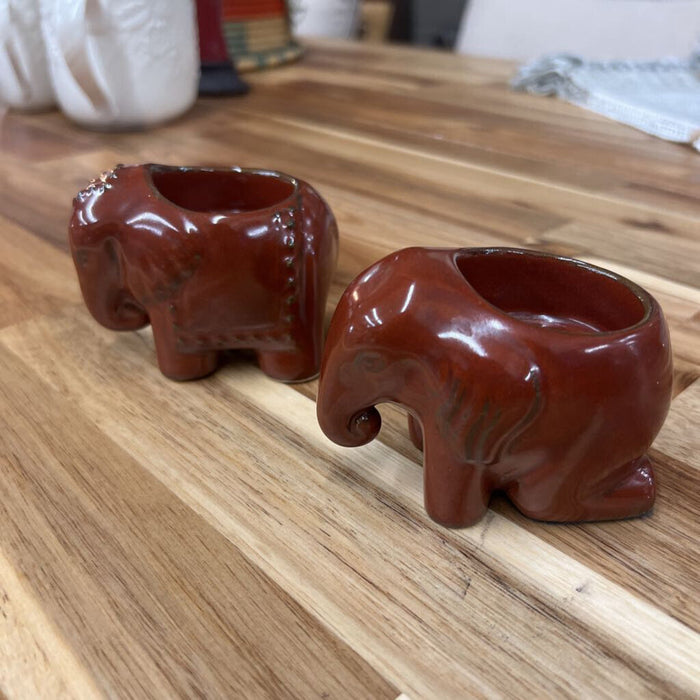 Pair - Elephant Tealight Holders