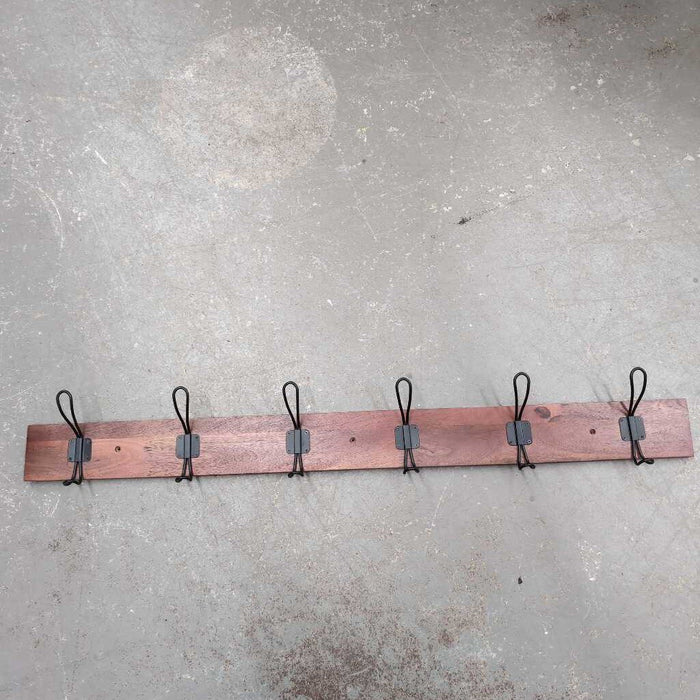 Wall Mounted Wood Hangar w Coat Hooks