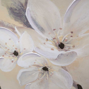 White & Yellow Flowers on Canvas